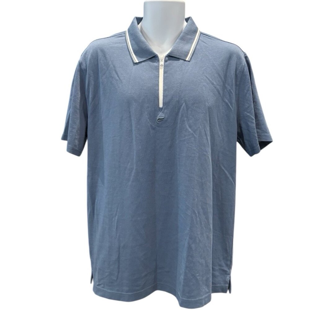 Fabletics Men’s Blue Polo Shirt‎ Athletic Fit Performance Golf Style Size L